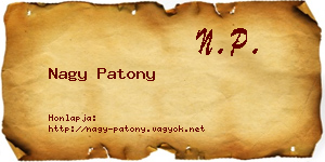 Nagy Patony névjegykártya